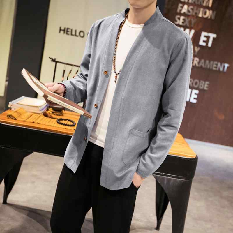 メンズ 流行り物 服 成人男性用 オシャレ 分かりやすい 成年者 かっこいい 気が大きい大きさ 表どおり 成人男性服 背広 上衣 レトロ 漢服 道教 衣装 ジレー 綿織物 リネン