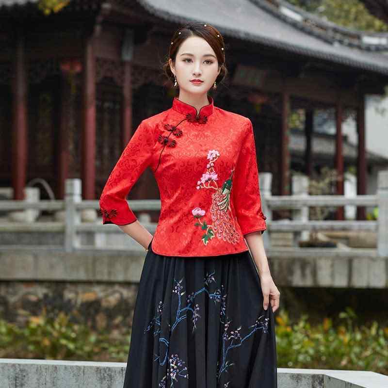 民族風 レトロ 唐装 アジアンテイスト 御召しもの 背広 レディース トップス 漢服 茶道 御召しもの