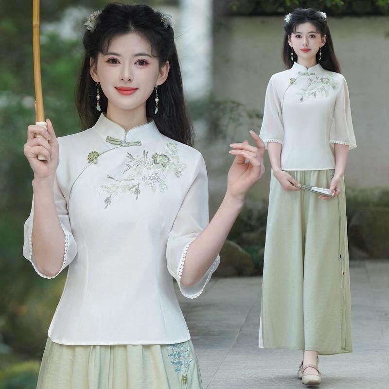 レディース 民族風 レトロ アジアンテイスト 御召しもの 漢服 トップス 唐装 茶道 御召しもの 美容系