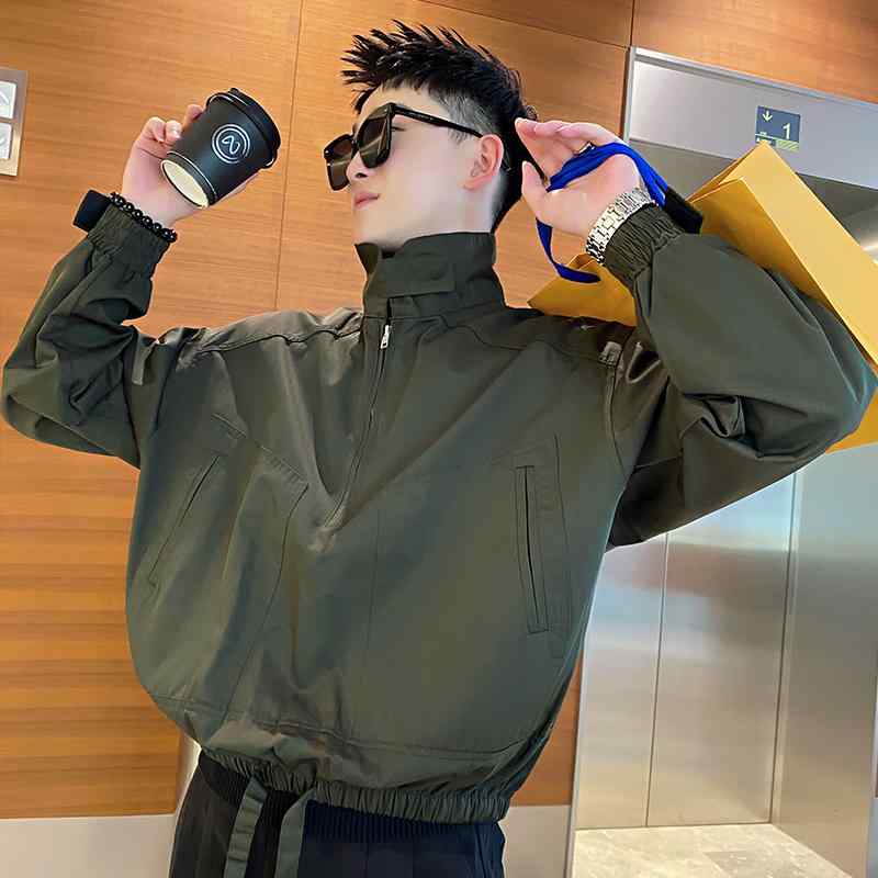春 コーデ メンズ 用 服 分かりやすい 流行り物 オシャレ 成年者 かっこいい 馬鹿でかい大きさ 表どおり 成人男性服 照明ランプ色つや 上衣 韓国表現スタイル トップス アーミーグリーン