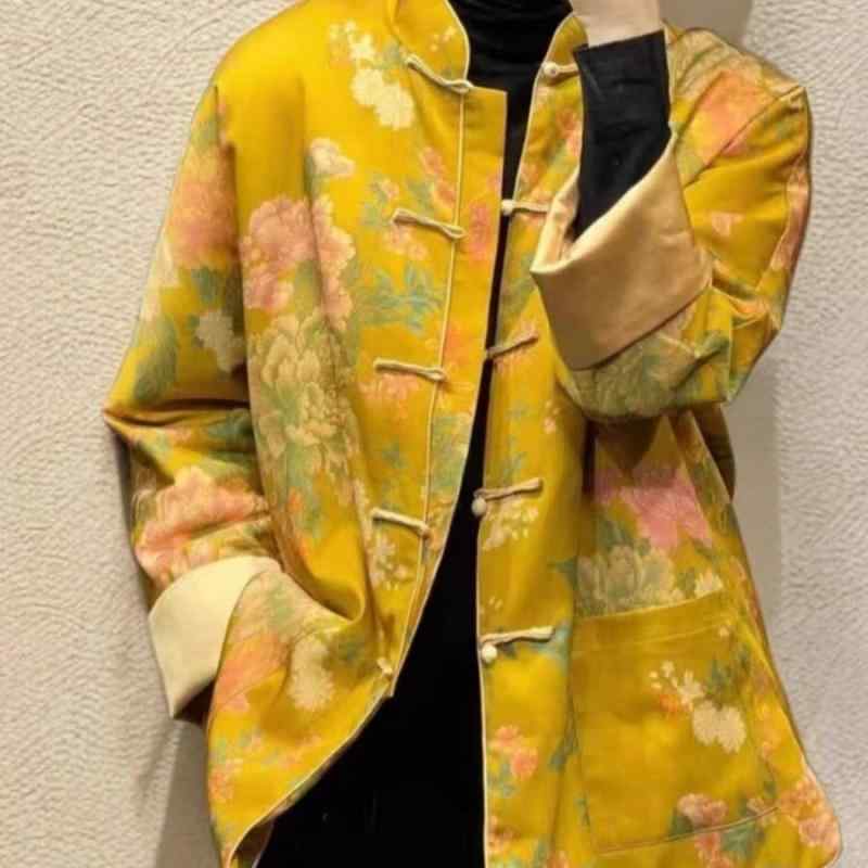 トップス ジャケット 民族風 コットンコート レディース 長袖 アジアンテイスト ドレス ボタン レトロ 唐装 トップス アウター