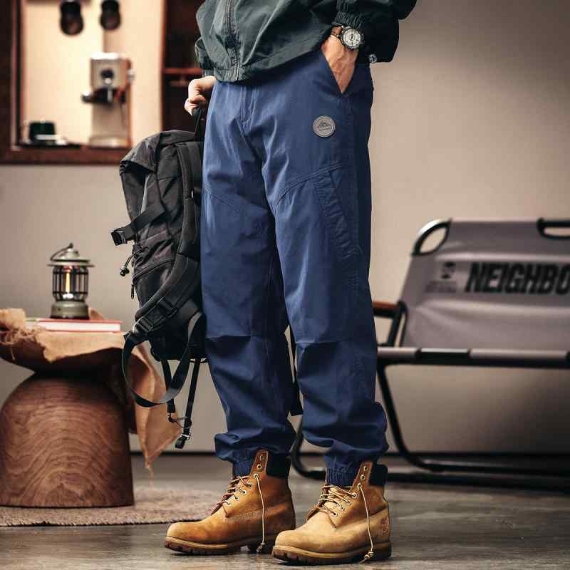 アメリカン レトロ アウトドア 細工物 ズボン下 メンズ 春 秋 米国海軍 青み ジョガー 心地好い ズボン下