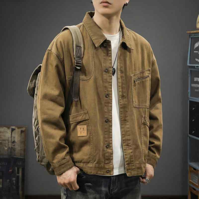 メンズ 春　秋 アメリカン レトロ ボンバー ジャケット MA1 綿 ワーク ウェア デニム ジャケット 7,497円