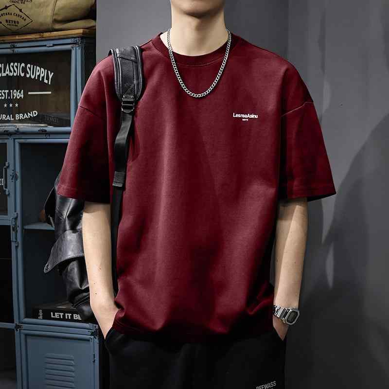 アメリカン レター プリント メンズ 半袖 Tシャツ 夏 ゆったり カジュアル 半袖 Tシャツ
