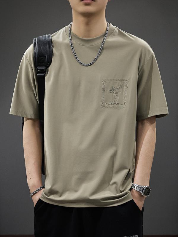 夏 薄手 ストレッチ 半袖 Tシャツ メンズ アメリカン スタイル カジュアル 快適 大きいサイズ トップス