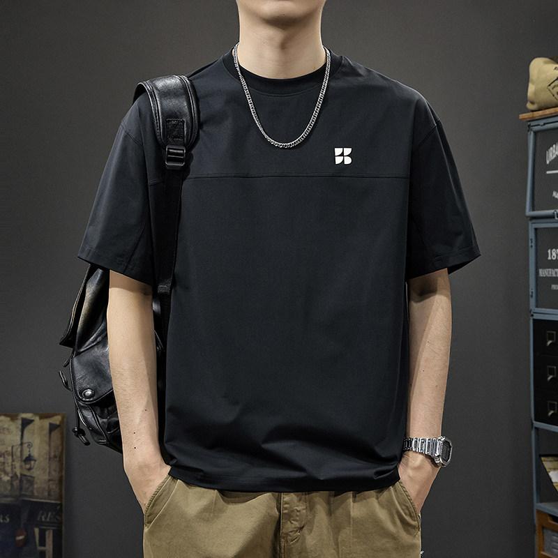 薄手 通気性 クルーネック カジュアル 半袖 Tシャツ メンズ アメリカン スタイル 抜群