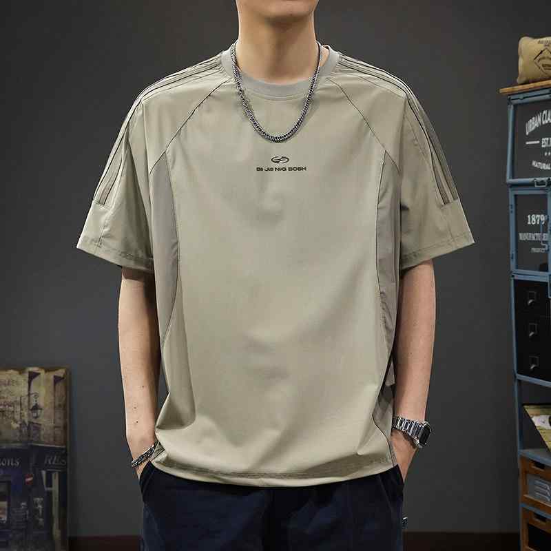 薄手 通気性 半袖 Tシャツ メンズ アメリカン スタイル カジュアル フィット スポーツ 速乾