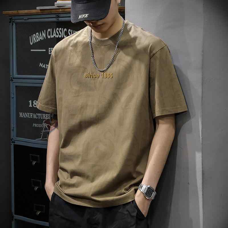 夏 レター プリント 半袖 Tシャツ メンズ 大きいサイズ 五分袖 トップス アメリカン ストリート Tシャツ