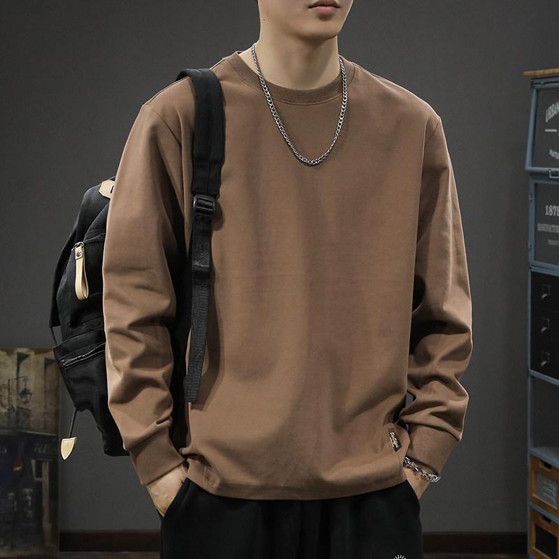 春 アメリカン スタイル 長袖 Tシャツ メンズ ゆったり 大きいサイズ カジュアル クルーネック プルオーバー スウェット シャツ