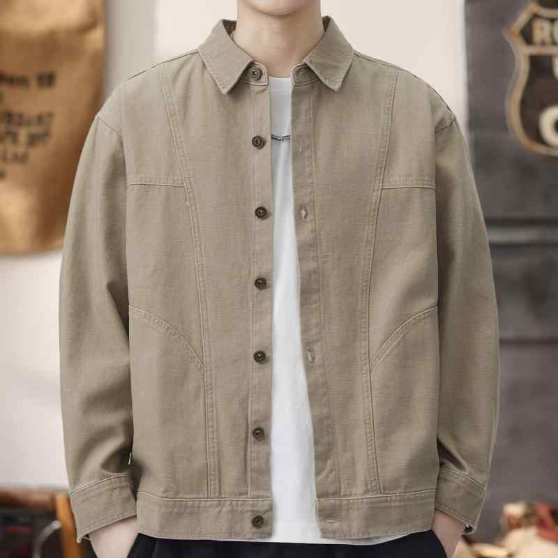 カーキ色 メンズ 細工物 御召しもの 上衣 ゆったり 相応う 綿 原料品 冷やりとした 格好のいい ボン赤ちょうちん ジーンズ 上衣