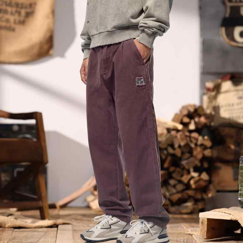 メンズ 心地よい ズボン下 ゆったり 引っ切り無い レッグ レトロ 表現スタイル 綿 細工物 ズボン下 秋