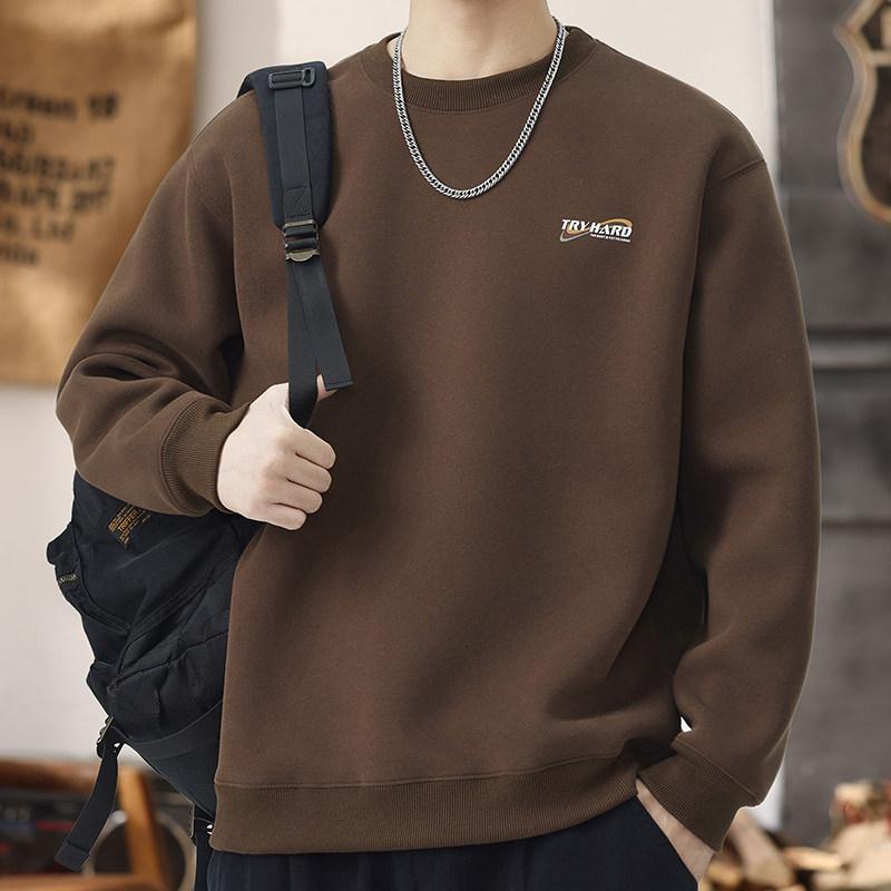 メンズ スウェット シャツ ゆったり 長袖 ニット クルーネック カジュアル ジャケット ベースレイヤー Tシャツ