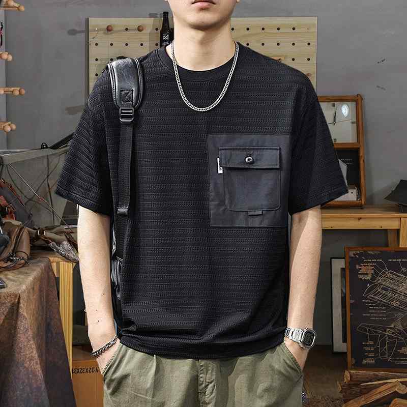 夏 冷感 半袖 Tシャツ メンズ アメリカン ゆったり フィット カジュアル 通気性 機能付き 半袖 Tシャツ