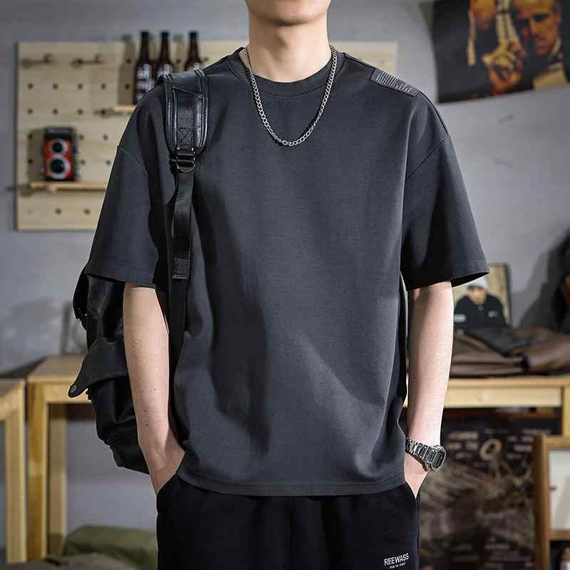 メンズ 半袖 Tシャツ ゆったり フィット 大きいサイズ 七分袖 半袖 Tシャツ