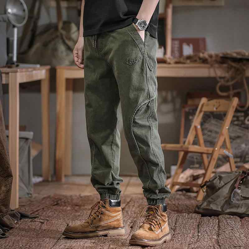 春 コットン メンズ カジュアル パンツ フィット ジョガー レッグ アメリカン クール カーゴ パンツ