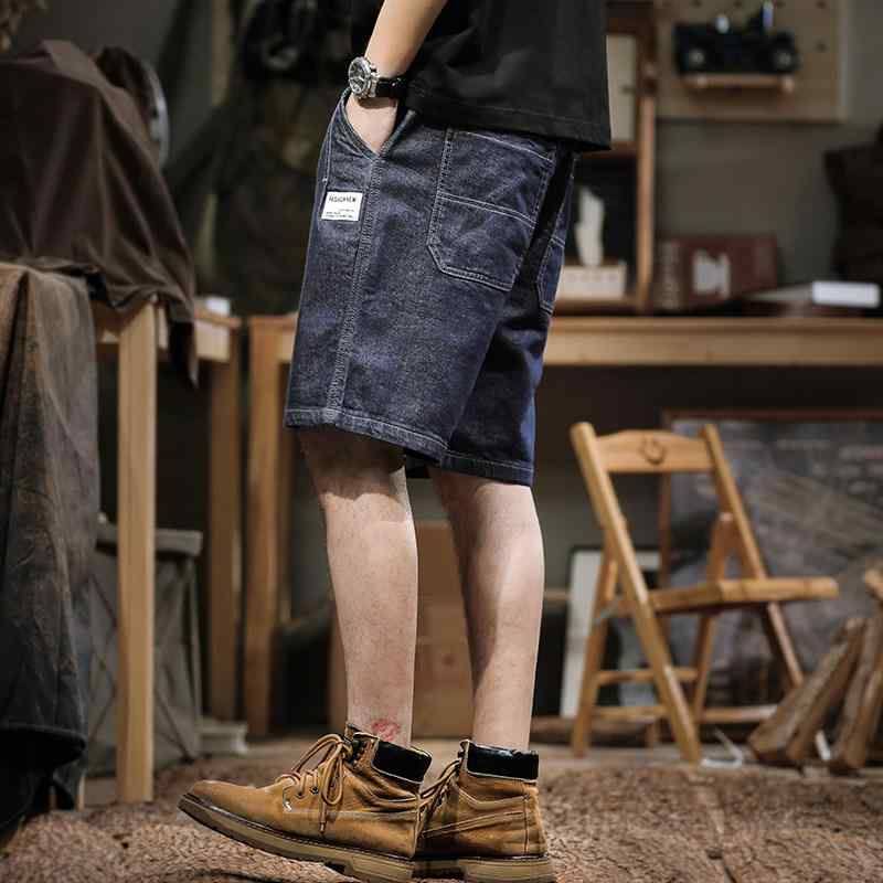 アメリカン レトロ ウォッシュド デニム パンツ メンズ 夏 ゆったり フィット 大きいサイズ シンプル カジュアル ハーフ パンツ