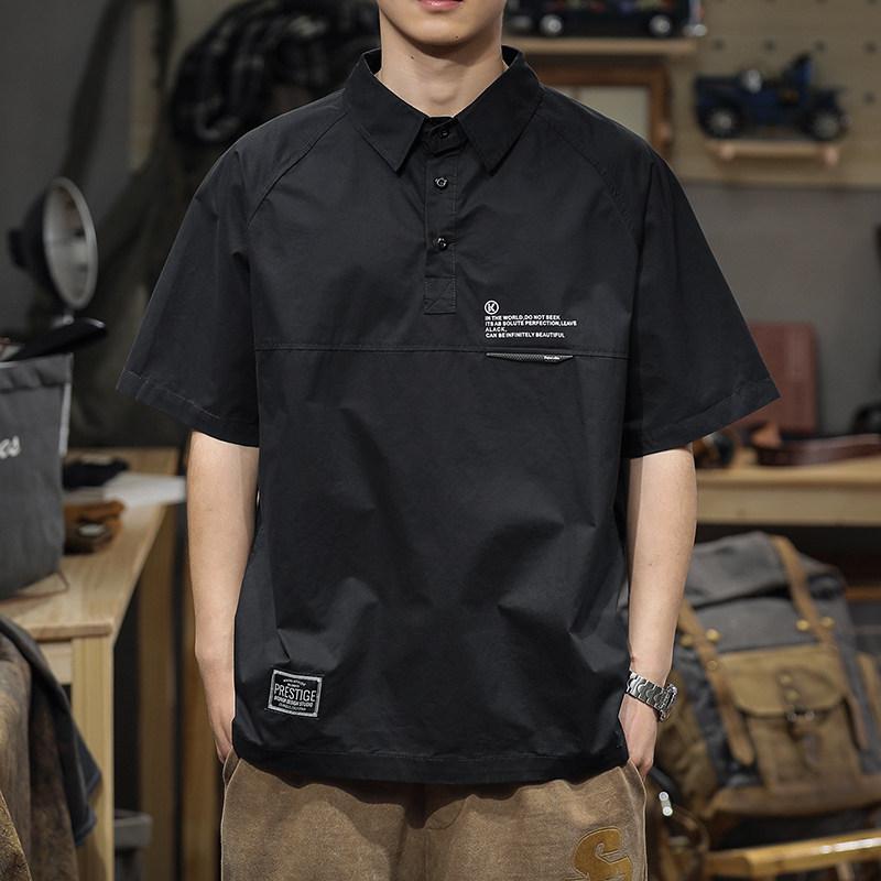 夏 メンズ コットン ポロシャツ ゆったり フィット 大きいサイズ 半袖 スタイル カジュアル Tシャツ