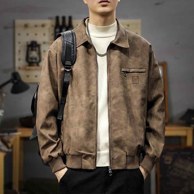 PUレザー ジャケット メンズ アメリカン レトロ スタイル 秋 冬 大きいサイズ クール スタイリッシュ バイクウェア ジャケット |リコット