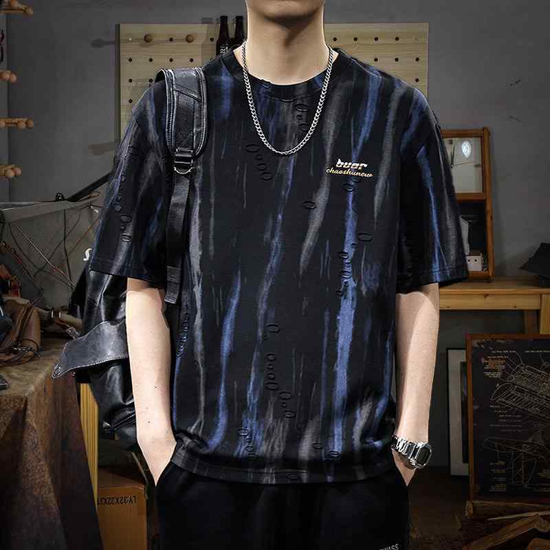 インクジャカード 半袖 Tシャツ メンズ 夏 ダメージ加工 半袖 Tシャツ