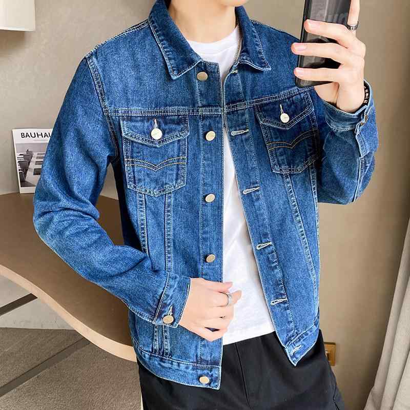 上衣 メンズ か細い 黒いこと ジーンズ 上衣 メンズ 春 レトロ 表現スタイル 心地よい