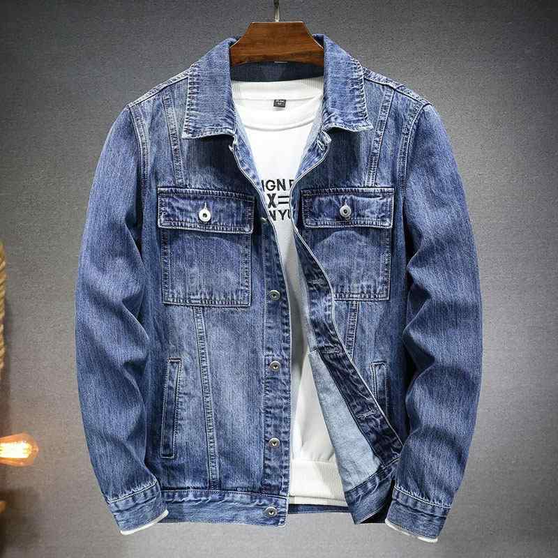 メンズ デニム ジャケット 春 スリム フィット ジャケット 秋 カジュアル デニム 服 メンズ ファッション 7,681円