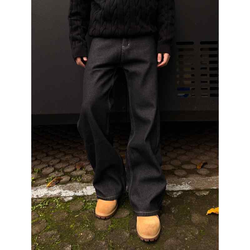 メンズ ファッション 服 男性用 オシャレ シンプル 大人 かっこいい ストリート 紳士服 デニム レトロ ストレートレッグ デニムパンツ ウォッシュ加工 ダメージ加工 快適 パンツ