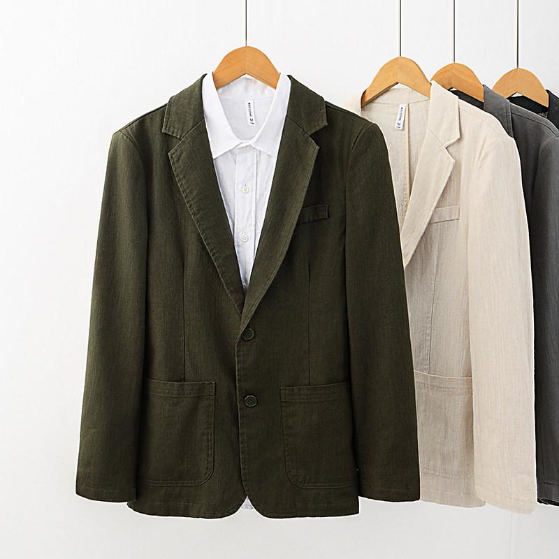 メンズ 流行り物 服 成人男性用 オシャレ 分かりやすい 成年者 かっこいい 表どおり 成人男性服  綿織物 リネン 背広 心地よい 綿織物 リネン 背広 上衣 カラムシ 商行為 填まる 背広