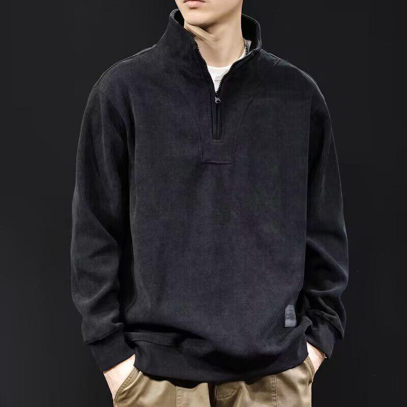 メンズ ファッション 服 男性用 オシャレ シンプル 大人 かっこいい ストリート 紳士服 ハーフジップ スタンドカラー スウェット シャツ アメリカン カジュアル ジャケット
