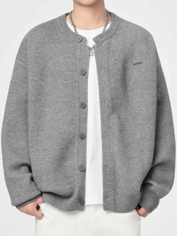 メンズ ファッション 服 男性用 オシャレ シンプル 大人 かっこいい ストリート 紳士服 ニット カーディガン ジャケット 無地 シンプル 快適 カジュアル ベースボール カラー セーター ジャケット