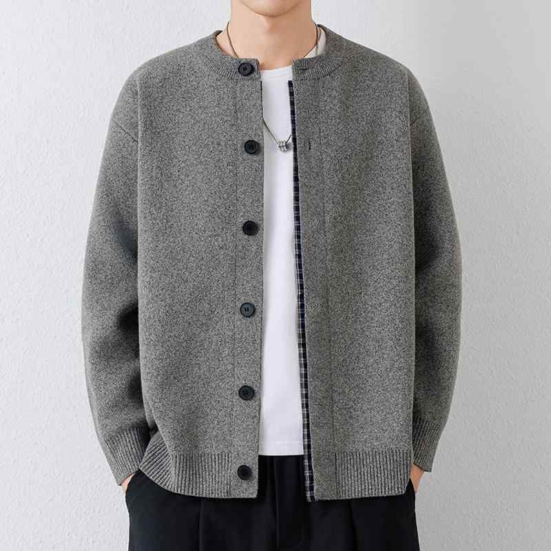 メンズ ファッション 服 男性用 オシャレ シンプル 大人 かっこいい ストリート 紳士服 ニット カーディガン ジャケット シンプル ゆったり カジュアル ベースボールカラー セーター ジャケット