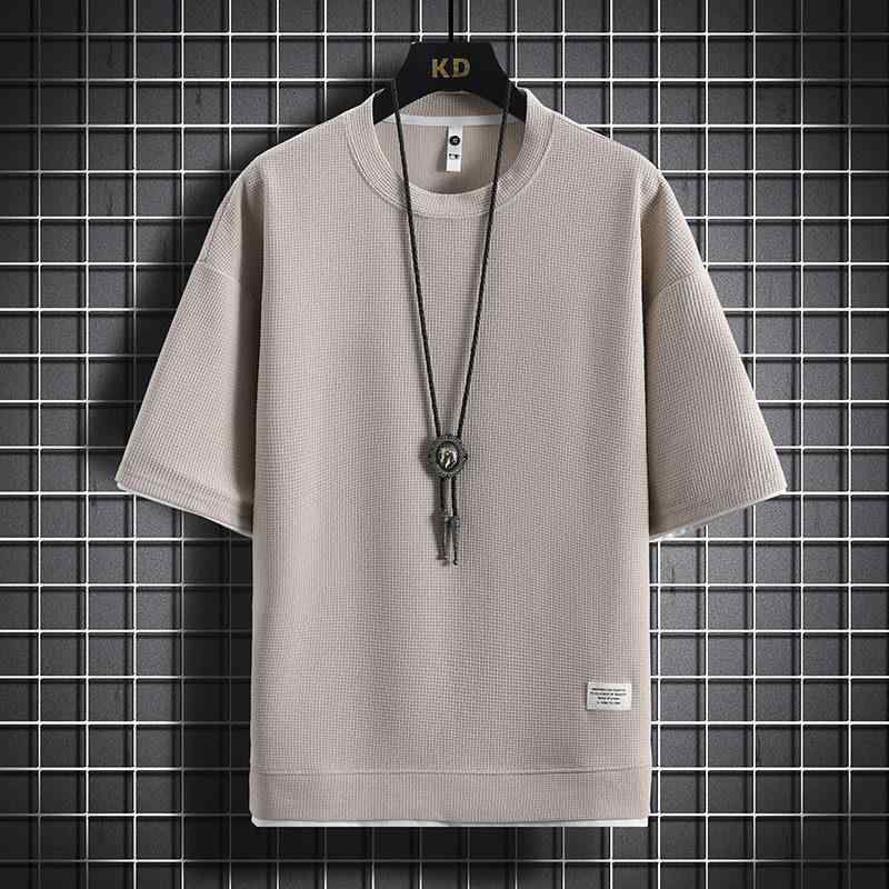 メンズ ファッション 服 男性用 オシャレ シンプル 大人 かっこいい ストリート 紳士服 半袖 ワッフル Tシャツ プリント 冷感 ヘビー