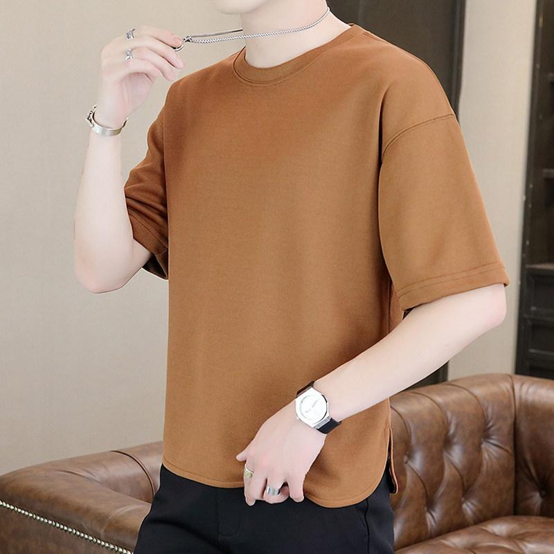メンズ ファッション 服 男性用 オシャレ シンプル 大人 かっこいい ストリート 紳士服 冷感 Tシャツ 無地 シンプル スリットヘム 半袖 ゆったり フィット 快適 カジュアル