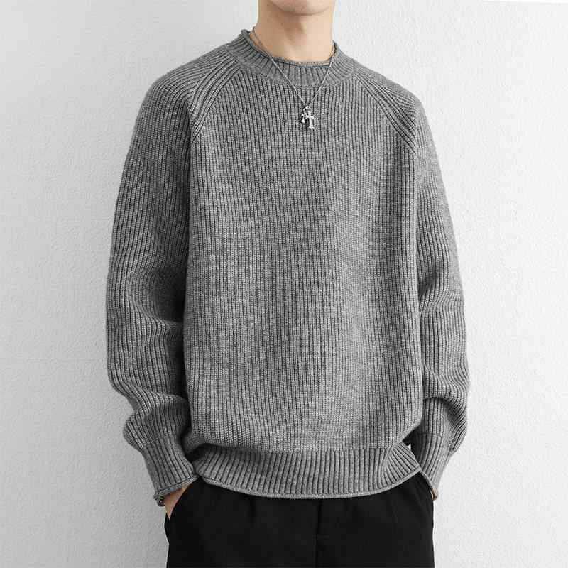 メンズ 流行り物 服 成人男性用 オシャレ 分かりやすい 成年者 かっこいい 表どおり 成人男性服  ラウンド首っ玉 スウェーター ゆったり 嵌まる 無地 分かりやすい インナーレイヤー 編み物 スウェーター