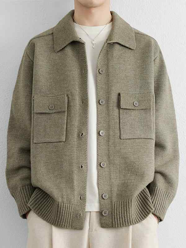 メンズ ファッション 服 男性用 オシャレ シンプル 大人 かっこいい ストリート 紳士服 ニット カーディガン ジャケット シンプル 快適 カジュアル セーター ジャケット 6,241円