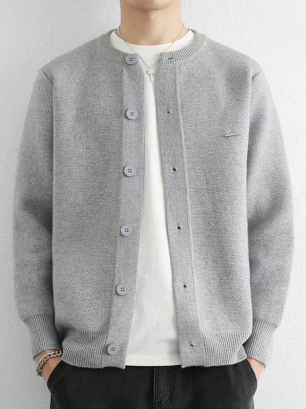 メンズ ファッション 服 男性用 オシャレ シンプル 大人 かっこいい ストリート 紳士服 ベースボールカラー カーディガン ニットセーター 無地 シンプル ゆったり カジュアル セーターコート