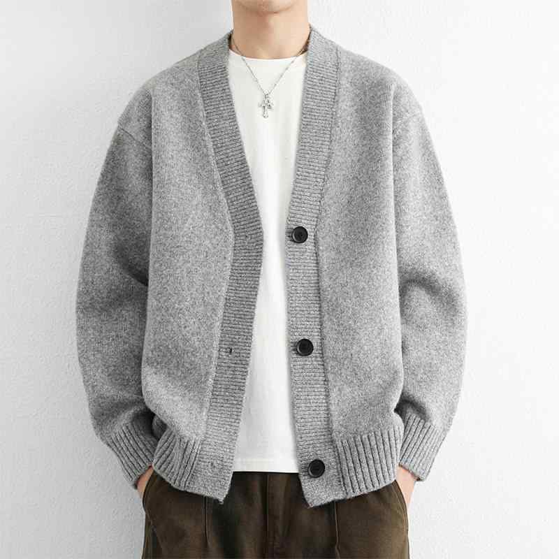 メンズ 流行り物 服 成人男性用 オシャレ 分かりやすい 成年者 かっこいい 表どおり 成人男性服  編み物 ジレー 無地 分かりやすい 伸び伸びする 相応う 心地好い V素っ首スウェーター 上衣