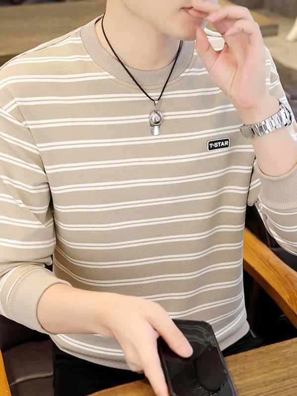 メンズ ファッション 服 男性用 オシャレ シンプル 大人 かっこいい ストリート 紳士服 長袖 Tシャツ カラーブロック ストライプ ベースシャツ ゆったり カジュアル 快適 クルーネック スウェット シャツ