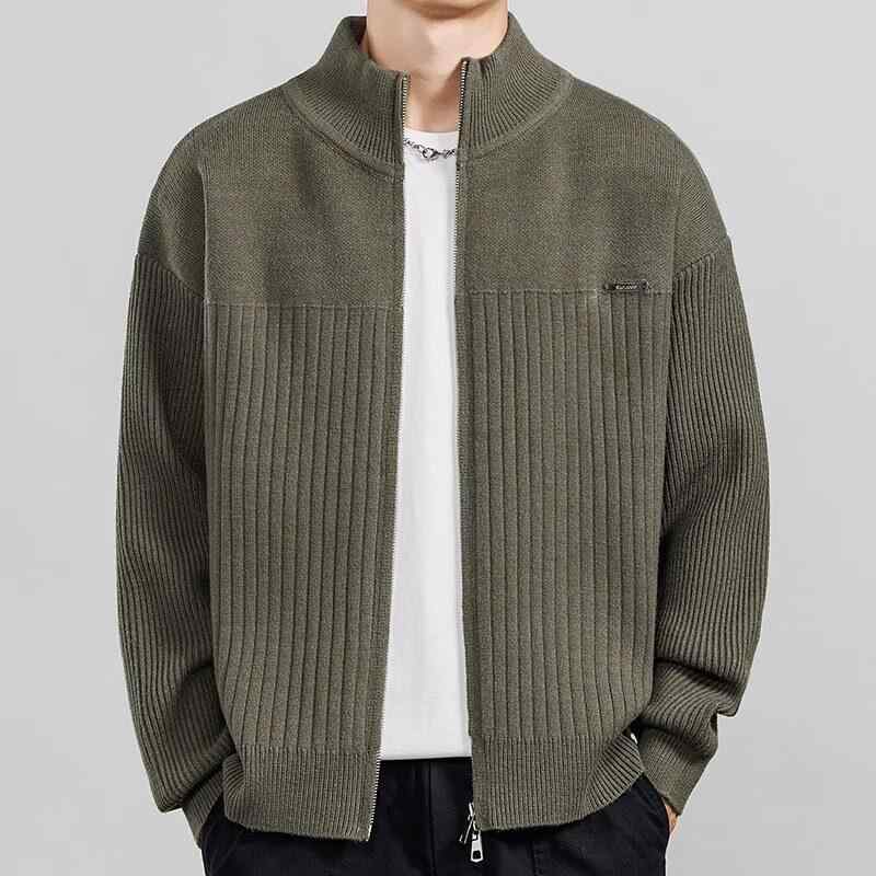 メンズ 流行り物 服 成人男性用 オシャレ 分かりやすい 成年者 かっこいい 表どおり 成人男性服  編み物 ジレー 上衣 分かりやすい ファスナースウェーター 心地よい 照明ランプ色つや 上衣
