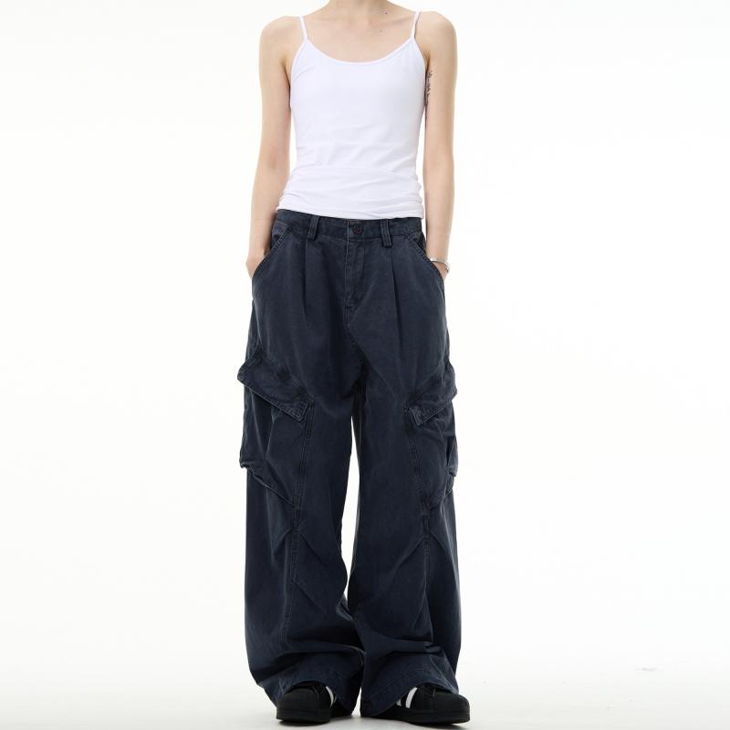 メンズ 流行り物 服 成人男性用 オシャレ 分かりやすい 成年者 かっこいい 表どおり 成人男性服 アメリカン レトロ 表どおり 気が大きい 片方 ポケットワイドレッグ 厚地の外套櫂 ズボン下