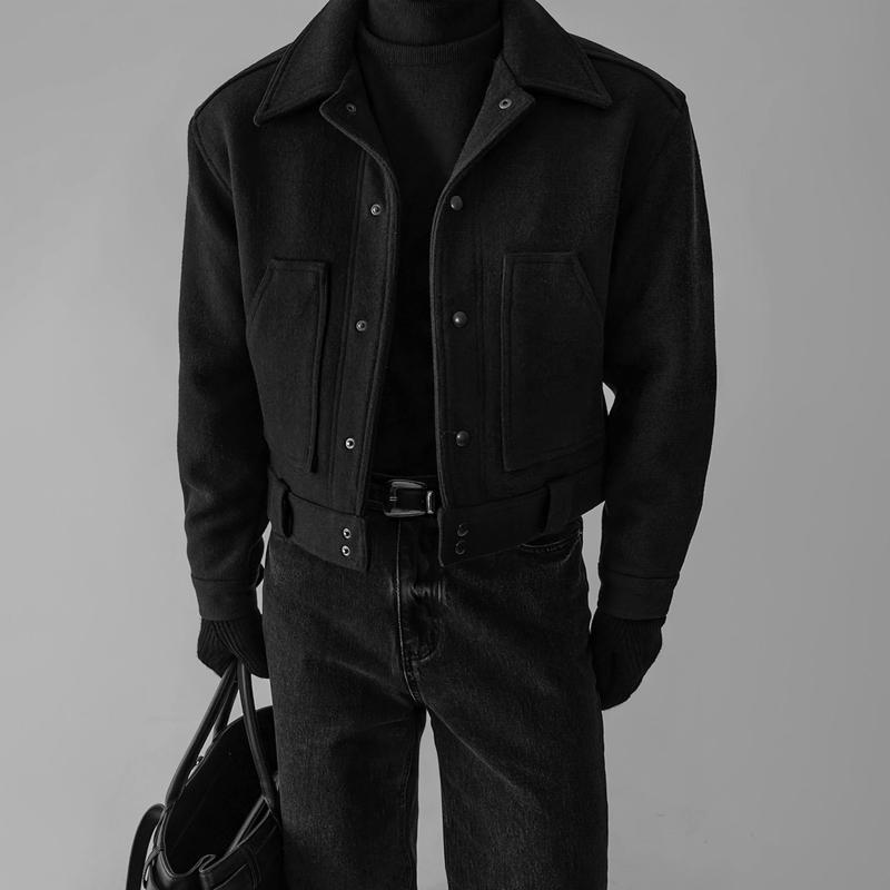 メンズ ファッション 服 男性用 シンプル かっこいい 大人 春コーデ ブラック カラー ジャケット アメリカン オールド コート フェイクスエード |リコット
