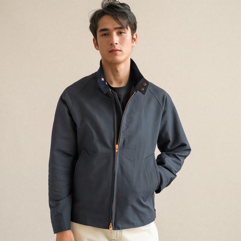 メンズ ファッション 服 男性用 シンプル かっこいい 大人 春コーデ 水墨画 スタンドカラー ハリントン ビジネス ジャケット |リコット