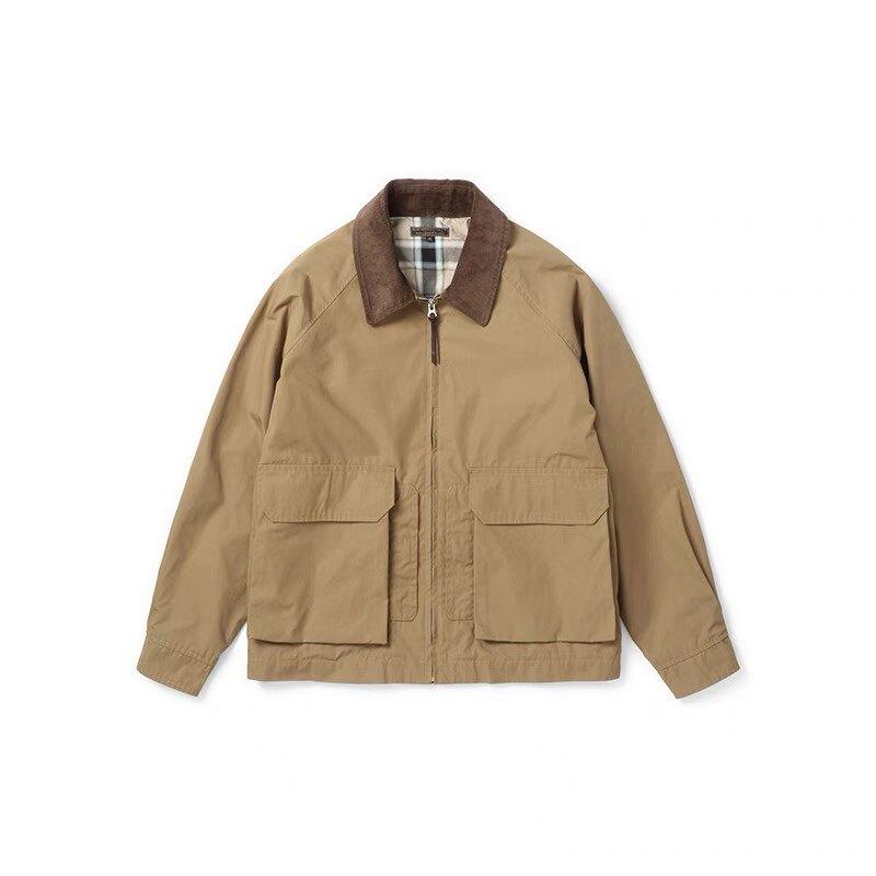 メンズ ファッション 服 男性用 シンプル かっこいい 大人 春コーデ ブリティッシュ レトロ フィッシング ジャケット ポリエステル コットン 混紡 高密度生地