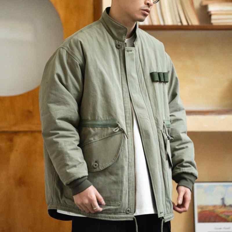 メンズ 流行り物 服 成人男性用   分かりやすい かっこいい 成年者 表どおり 心地よい 商行為 通い 両面 キルティング 綿織物上衣 MA1 レトロ ミリタリー