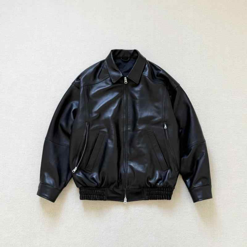 メンズ 流行り物 服 成人男性用   分かりやすい かっこいい 成年者 表どおり 心地よい 商行為 通い PUなめし革 革 子ヒツジ素はだ ゆったり アメリカン レトロ 自動二輪車 ジップアップジャケット 厚地の外套