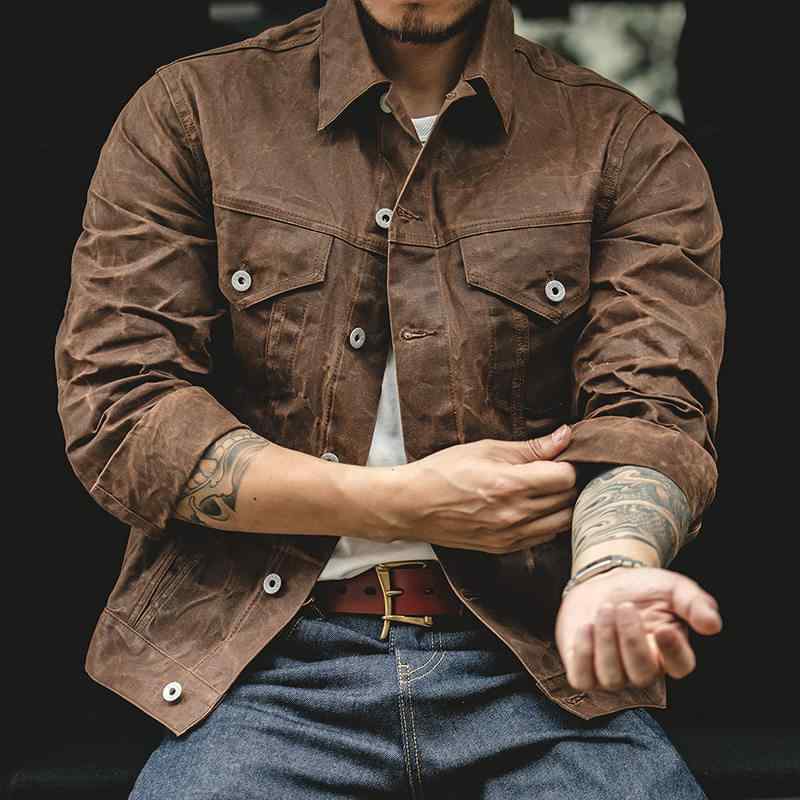 メンズ ファッション 服 男性用 シンプル かっこいい 大人 ストリート カジュアル ビジネス 通勤 アメリカン レトロ ワークウェア イエローストーン キャンバス ジャケット アメリカン コート 紳士服