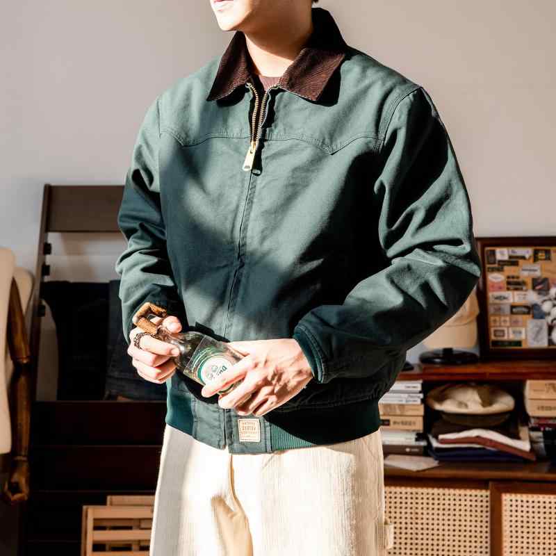 メンズ ファッション 服 男性用 シンプル かっこいい 大人 ストリート カジュアル ビジネス 通勤 レッド ウィンド アメリカン レトロ ワークジャケット ハート スプリング コットン ヘビー キャンバス コート ジャケット