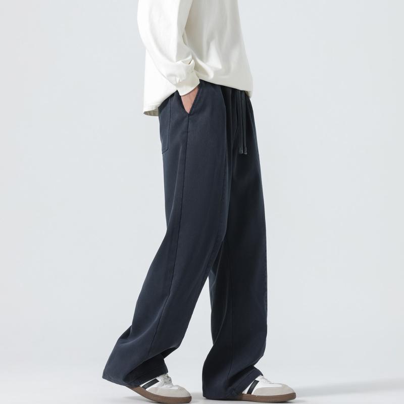 メンズ ファッション 服 男性用 シンプル かっこいい 大人 春コーデ カジュアル パンツ リヨセル 快適 レトロ ストレート ワイドレッグ パンツ