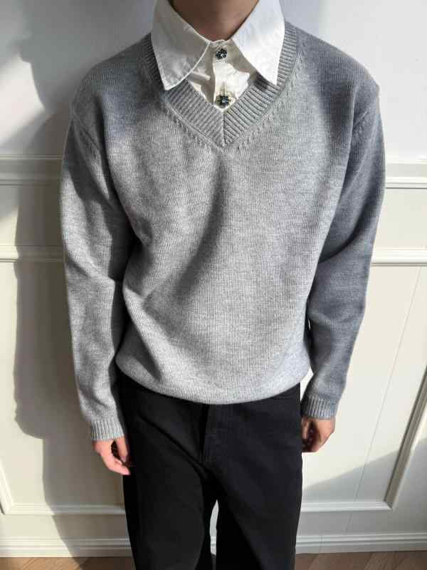 メンズ ファッション 服 男性用 シンプル かっこいい 大人 春コーデ ハイエンド ネック フェイクツーピース ポロ シャツ カップル スタイリッシュ ニット セーター