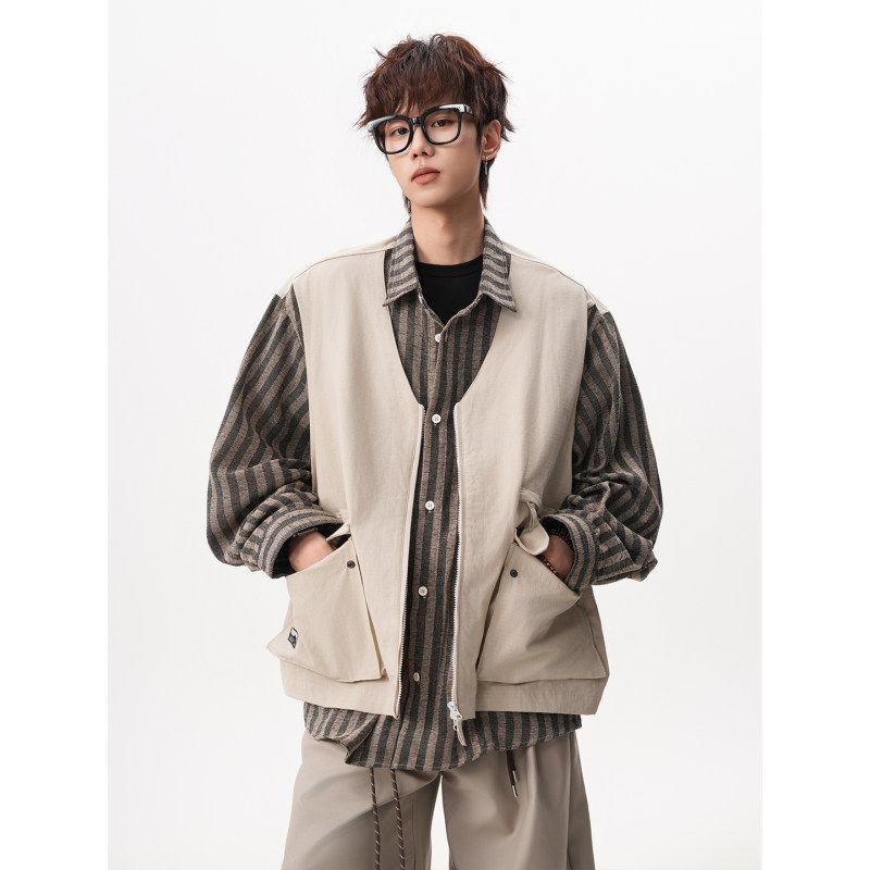 メンズ ファッション 服 男性用 シンプル かっこいい 大人 ストリート カジュアル ビジネス 通勤 ベスト シャツ レトロフィット ストライプシャツ