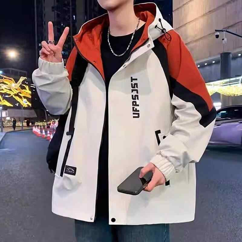 メンズ ファッション 服 男性用 シンプル かっこいい 大人 ストリート カジュアル ビジネス 通勤 フード付き ジャケット ウィンドブレーカー